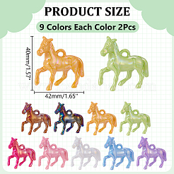 18шт 9 цвета непрозрачные акриловые подвески&nbsp;SACR-WR0001-05