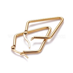 201 серьги-кольца из нержавеющей стали с закругленными углами&nbsp;LS-EJEW-F205-04G-A