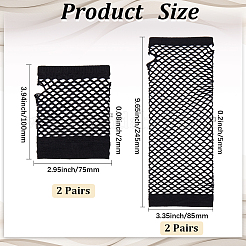4 Paar 4 Stile Damen Polyester Mesh Handschuhe&nbsp;AJEW-CY0001-15