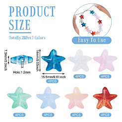 28шт 7 цвета стеклянные бусины GLAA-TA0003-34