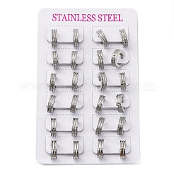 Серьги-кольца из нержавеющей стали Sand Flash 304 для женщин EJEW-M001-22P