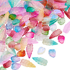 120 Stück 2 Stile Herbst Thema zweifarbige transparente Glasanhänger&nbsp;EGLA-TA0013-49