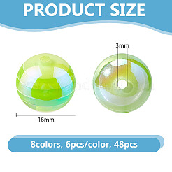 48 шт. 8 вида непрозрачных акриловых и пластиковых бусин&nbsp;MACR-GO0001-03