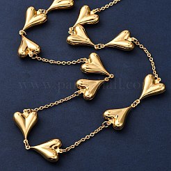 Ожерелья из нержавеющей стали 304 в форме сердца для женщин&nbsp;NJEW-G178-02G-01