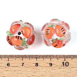 Perle rotonde di resina di frutta&nbsp;RESI-T059-03H