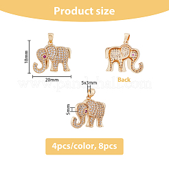 8 шт. 2-цветные ионно-покрытые (IP) латунные подвески с микропаве из кубического циркония&nbsp;KK-DC0002-91