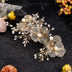 Сплав с пластиковыми перламутровыми украшениями&nbsp;FIND-WH20030-11B-G