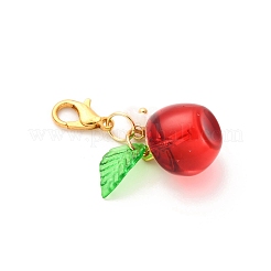 Подвесные украшения в виде прозрачных стеклянных яблок HJEW-JM04216-01