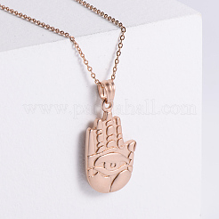 Винтажные готические ожерелья из нержавеющей стали с подвеской в виде руки хамса&nbsp;EA4293