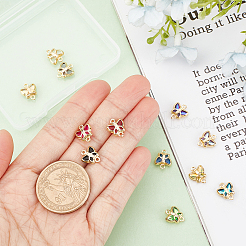 12 шт. 12-х цветные латунные стеклянные соединительные элементы&nbsp;KK-NB0001-76