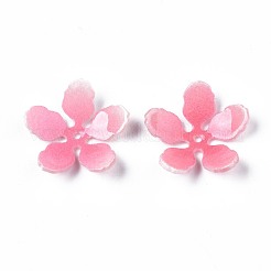 プラスチックビーズ  花  ライトコーラル  20~20.5x20~20.5x4mm&nbsp;KY-N015-55