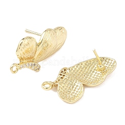 Латунные микро-паве прозрачные серьги-гвоздики из циркония&nbsp;LS-KK-Z106-02G-06