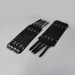 バイキングPUレザーコードブレスレット  男性用合金バックル付きカフリストガード  ブラック  14-3/8x4-1/2x1/8インチ（36.5x11.5x0.4cm）&nbsp;BJEW-WH20009-22A