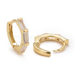 Прямоугольные серьги-кольца из прозрачного кубического циркония&nbsp;X-EJEW-I265-08G