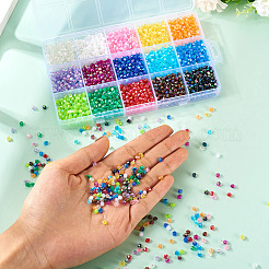 2250шт 15 цвета bicone ab с цветным покрытием экологически чистые прозрачные акриловые бусины&nbsp;TACR-TA0001-51