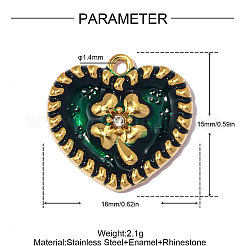 304 Edelstahl-Emaille-Anhänger&nbsp;STAS-OY014-08G