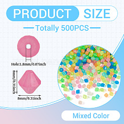 500 шт. светящиеся прозрачные акриловые бусины&nbsp;MACR-TA0002-57B