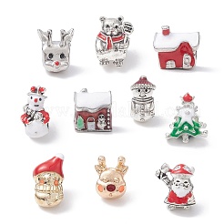 Thème de noël alliage émail perles européennes&nbsp;MPDL-Q213-06AS