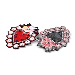 Священное сердце с цветочным узором полиэфирная ткань компьютеризированная вышивка ткань гладить/пришивать нашивки PATC-WH0010-17