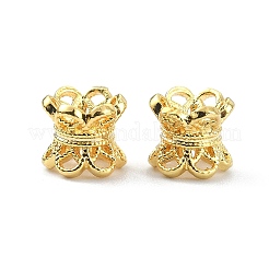 6-лепестковые латунные двухсторонние колпачки для бусин&nbsp;KK-P232-09G