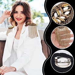 Tissu non tissé avec strass et épaulettes en fer&nbsp;DIY-WH0671-431B