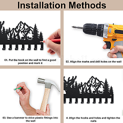 Железные настенные крючки вешалки HJEW-WH0087-005