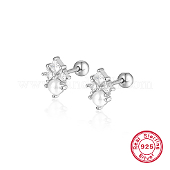 S925 серьги-гвоздики из стерлингового серебра в форме ромба QJ5741-2