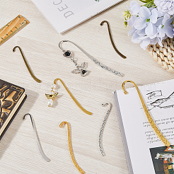 18 шт. 9 стиля тибетский стиль сплав закладки фурнитура с отверстием AJEW-SC0002-57