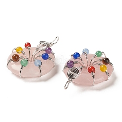 Природного розового кварца подвески G-A031-01P-05