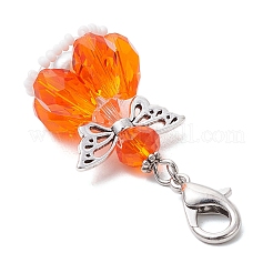 Подвесные украшения из стеклянных бусин и сплава в виде ангела&nbsp;HJEW-MZ00189-07