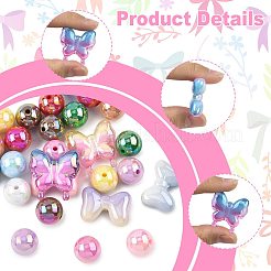 Runde & Schmetterling & Schleife Acryl & Messing Strass Abstandsperlen Zubehörse Kits&nbsp;MACR-FS0002-46