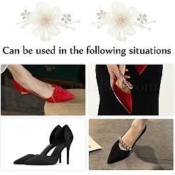 Съемное тканевое украшение для обуви в виде цветка&nbsp;AJEW-WH0326-76A