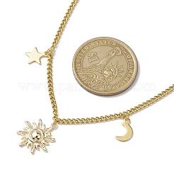 Ожерелья с латунными подвесками «солнце&nbsp;NJEW-JN04808