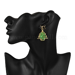 Серьги-гвоздики из латуни в форме рождественской елки&nbsp;EJEW-MZ00496-02