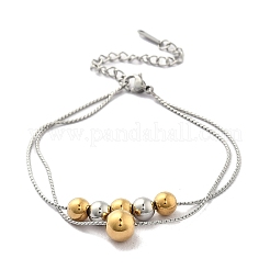 Многослойные браслеты из нержавеющей стали 304 Rolo Chain для женщин&nbsp;BJEW-D337-01A-GP