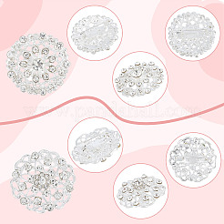 10 шт. 2 стиля брошь-булавка в виде цветка со стразами JEWB-GF0001-30