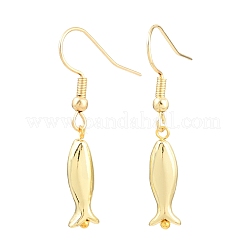 Серьги-подвески в виде рыбок из нержавеющей стали 304 и латуни&nbsp;EJEW-JE06635