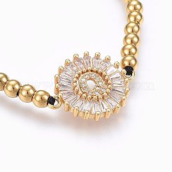 Pulseras ajustables de cuentas trenzadas de acero inoxidable 304&nbsp;BJEW-I263-13-Q