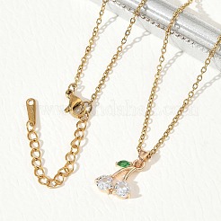 Colliers pendentifs en laiton et zircon cubique&nbsp;SA-CBA7E55-04G-02