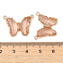 Подвески из латуни с граненым стеклянным соединителем&nbsp;FIND-Z020-03R