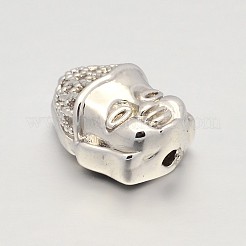 Cz Messing-Mikro pflastern aaa Zirkonia 3 d Buddha-Kopf-Perlen&nbsp;ZIRC-L012-07P-NR
