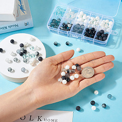 200 шт. 10 круглых стеклянных бусин&nbsp;DIY-TA0009-86A