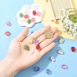 24 шт. подвески-коннекторы из прозрачного стекла в виде цветка лотоса 8 цветов&nbsp;PALLOY-YW00110