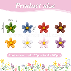 160 шт. 8-х цветные кабошоны из смолы для нейл-арта&nbsp;MRMJ-HY0001-40