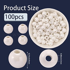 100 шт. перламутровые фарфоровые круглые бусины ручной работы&nbsp;PORC-PA0001-11