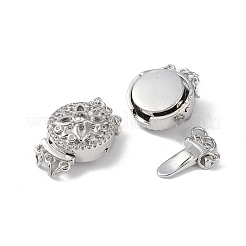 Покрытие стойки латунь микро паве прозрачный кубический цирконий застежки коробки KK-G494-06P