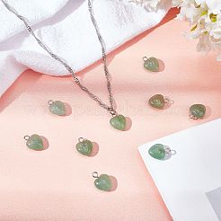 24 шт. подвески из натурального зеленого авантюрина&nbsp;G-BC0001-21B