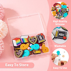 16 шт. 8 стильных экологически чистых силиконовых бусины для пищевых продуктов&nbsp;SIL-TA0001-74