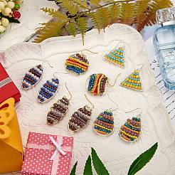 Изготовление серег-капель из бисера своими руками с геометрией DIY-SZ0007-02