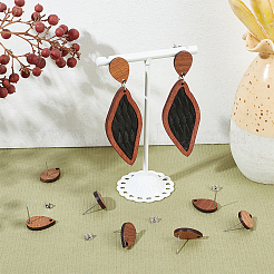 15 пара сережек-гвоздиков из орехового дерева STAS-UN0055-14A